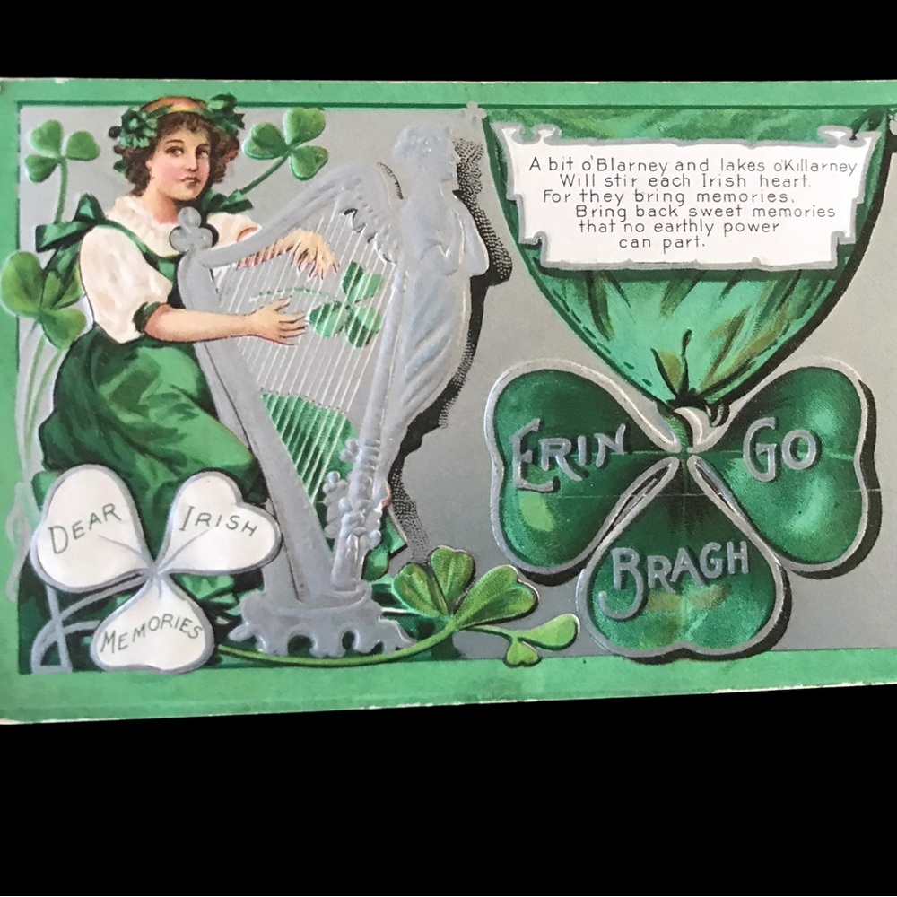 Antique 1911 Embossed St Patrick’s Day Postcard Dear Irish Memories